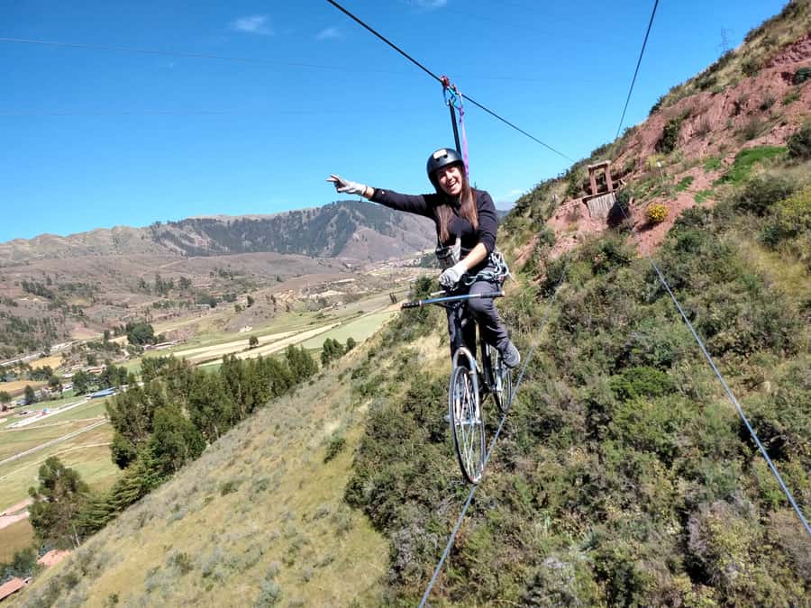 Cusco: Extreme Sky Bike and Rappelling Adventure - Via Ferrata: 45 meters of metal steps and a 15 meter test of strength