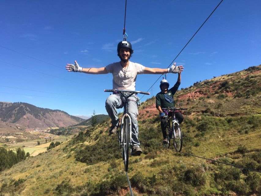 Cusco: Extreme Sky Bike and Rappelling Adventure - Sky bike at 50 meters: two lines, 250 meters total, real views