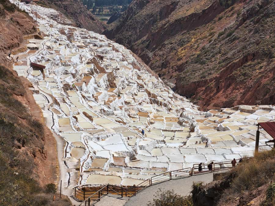 From Cusco: Chinchero, Moray, Maras and Ollantaytambo - Maras Salt Mines: The Patchwork of Thousands of Pools