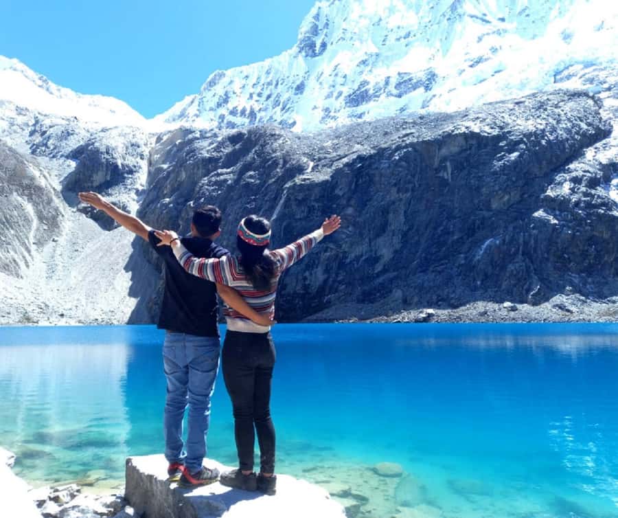 From Huaraz: Lake 69 Trek Day Tour - White Mountain Range - Lake 69 itself: turquoise water, photo time, and an hour to take it in