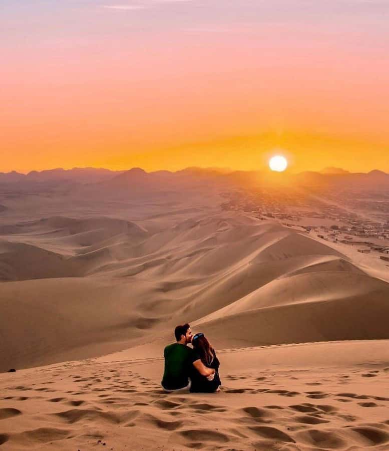 Huacachina: Dune Buggy & Sandboard | Huacachina Oasis | Ica - The dune-top photo stop: how the sunset view is built in