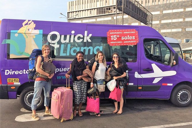 QuickLlama: Door-to-door transfer from Miraflores to Lima Airport - Inside the van: Wi-Fi, A/C, GPS tracking, and legroom that helps